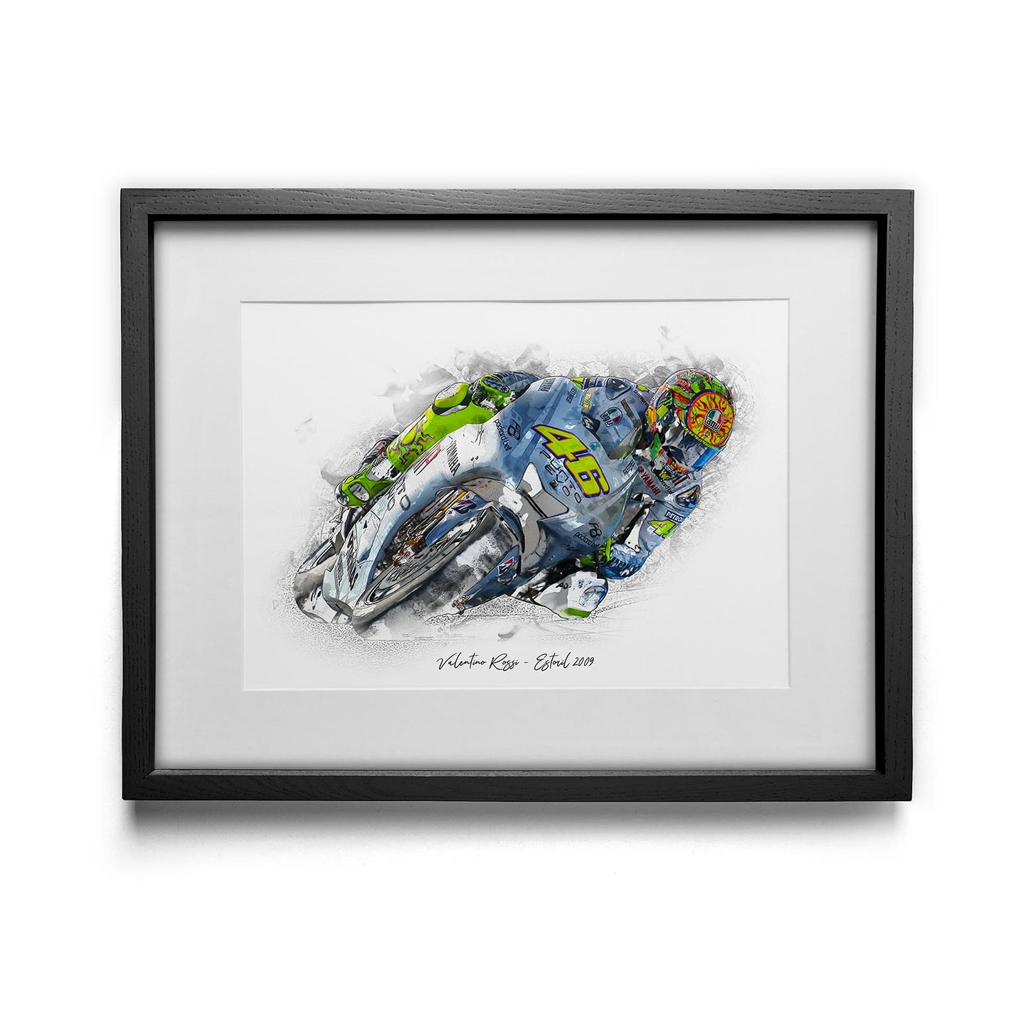 Valentino Rossi - Estoril 2009 - Kunstdruck gerahmt - 40 x 30 cm