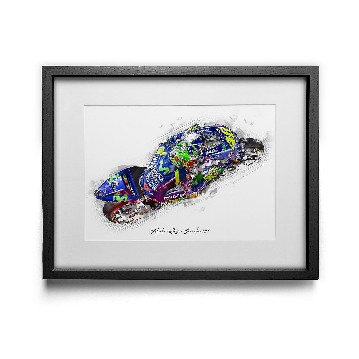 Valentino Rossi - Yamaha 2017 - Kunstdruck gerahmt - 40 x 30 cm