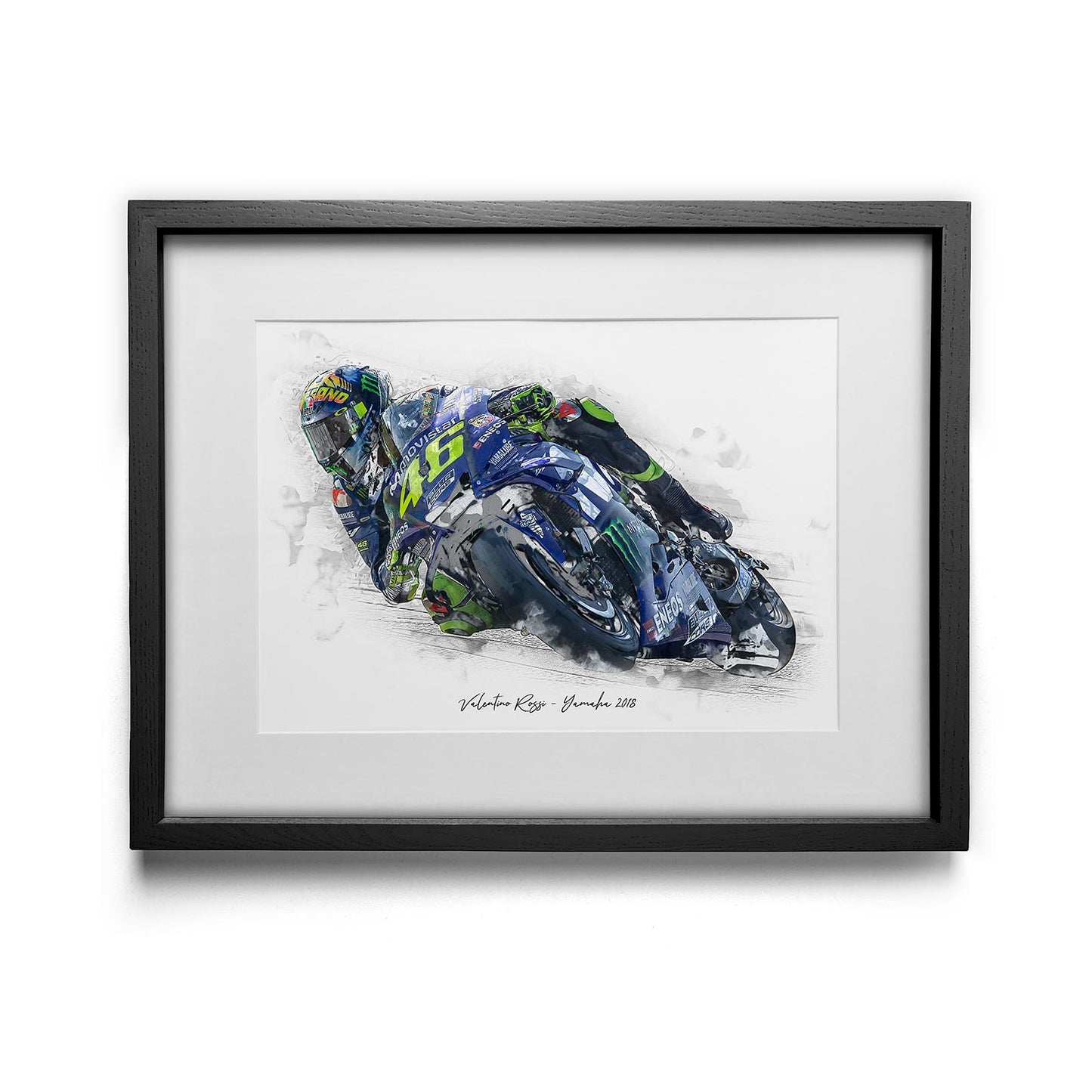 Valentino Rossi - Yamaha 2018 - Kunstdruck gerahmt - 40 x 30 cm