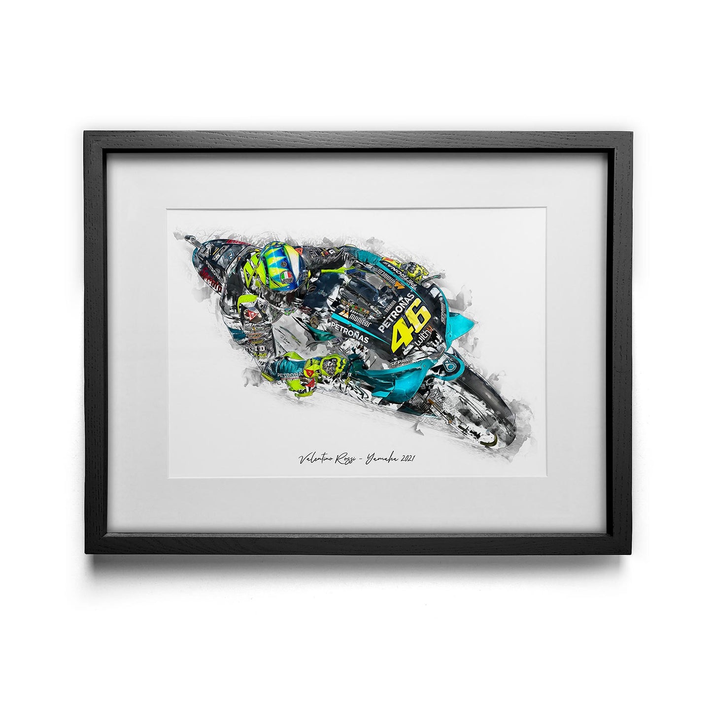 Valentino Rossi - Yamaha 2021 - Kunstdruck gerahmt - 40 x 30  cm