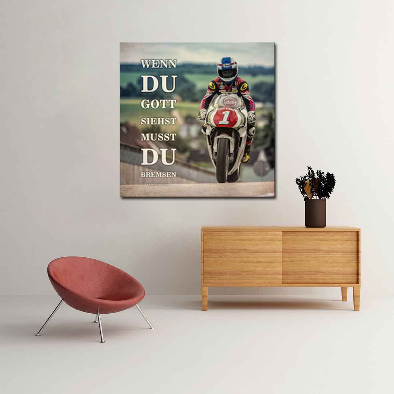 Leinwand Kunstdruck - Kevin Schwantz - "Zitat Gott" - KS02