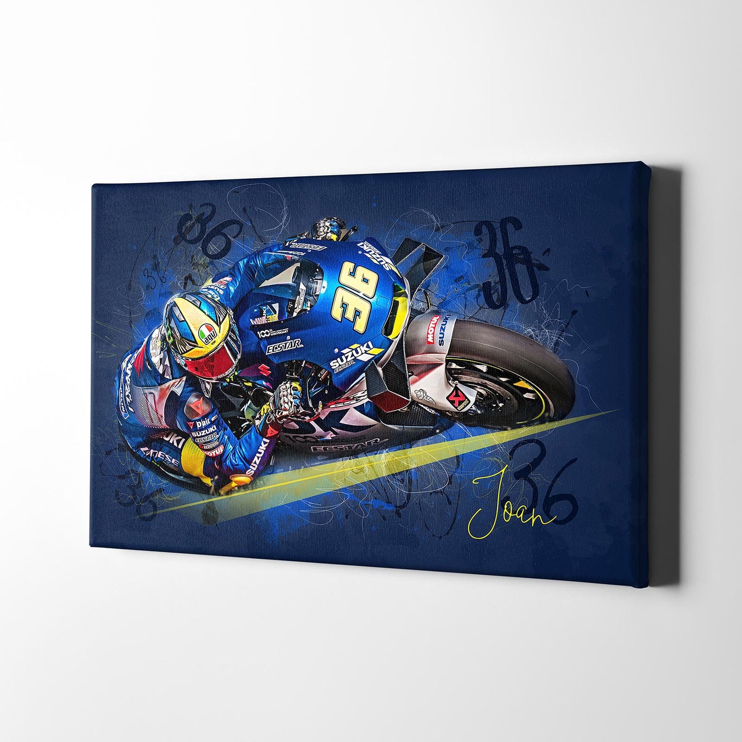Leinwand Kunstdruck - Joan Mir - "Blue 36" - JM01