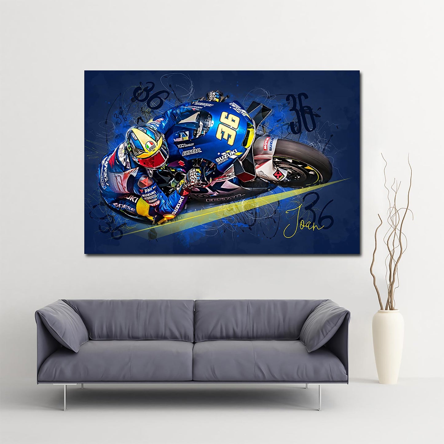 Leinwand Kunstdruck - Joan Mir - "Blue 36" - JM01