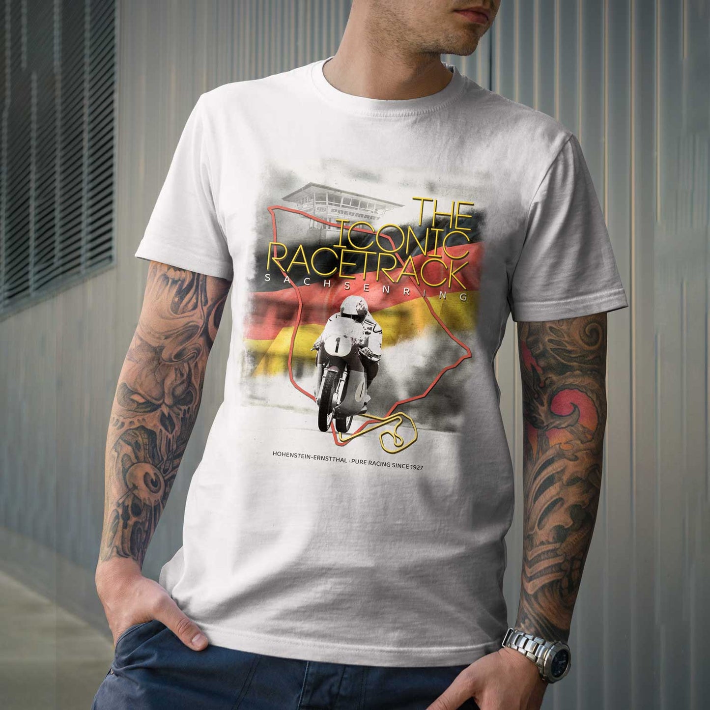 the iconic racetrack SACHSENRING - 2wheels version - Premium Shirt