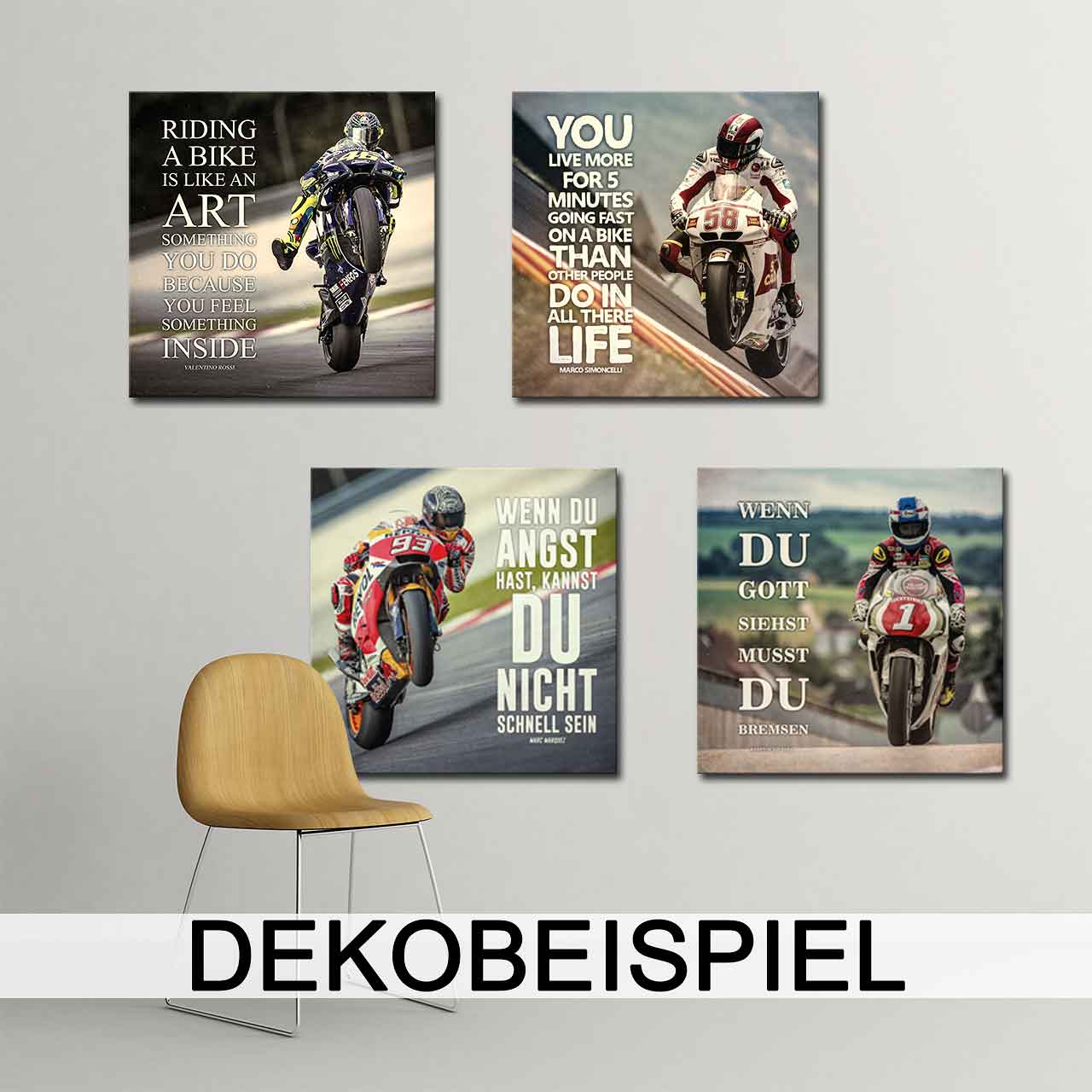 Leinwand Kunstdruck - Marc Marquez - "Zitat Angst" - MM15