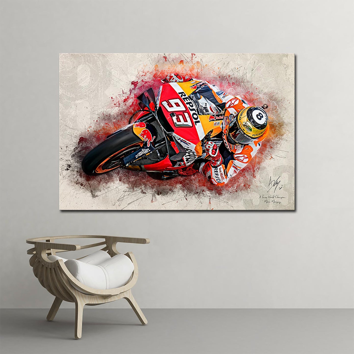 Leinwand Kunstdruck - Marc Marquez - "Eightball" - MM16