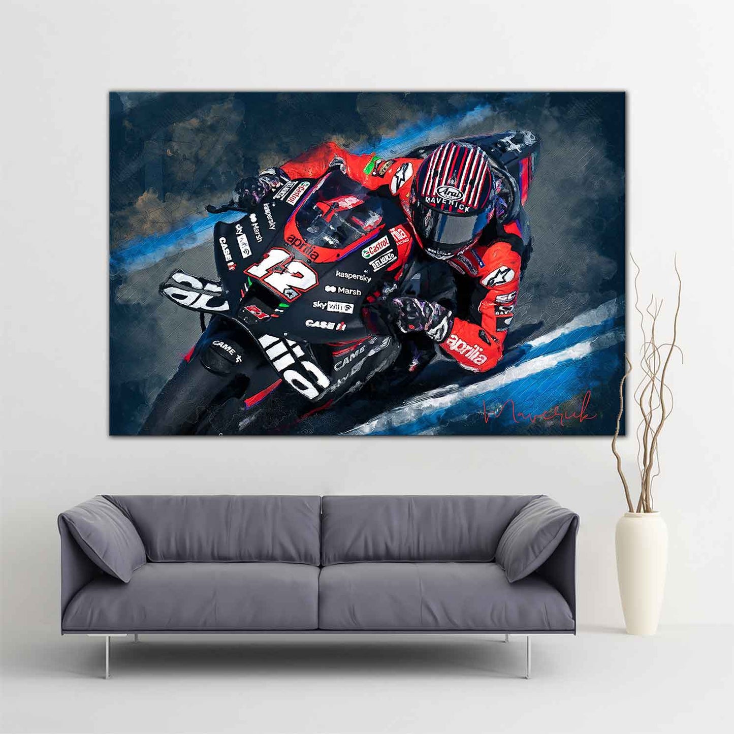 Leinwand Kunstdruck - Maverick Vinales - Mack12 - MV13