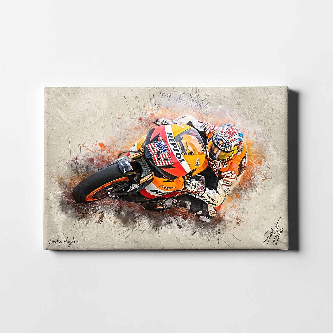 Leinwand Kunstdruck - Nicky Hayden - "the american" - NH01