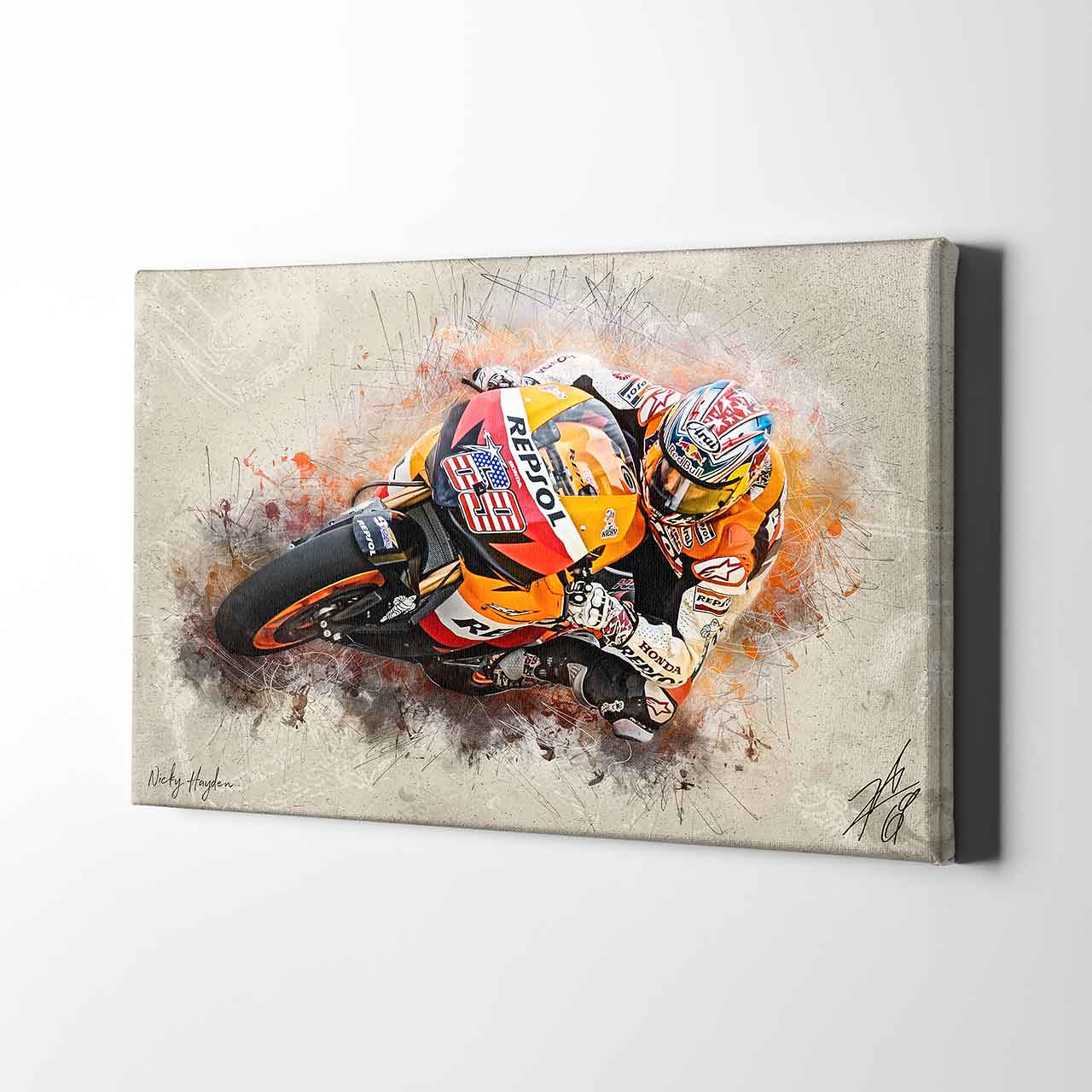 Leinwand Kunstdruck - Nicky Hayden - "the american" - NH01