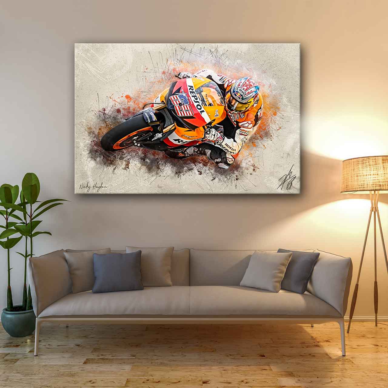 Leinwand Kunstdruck - Nicky Hayden - "the american" - NH01
