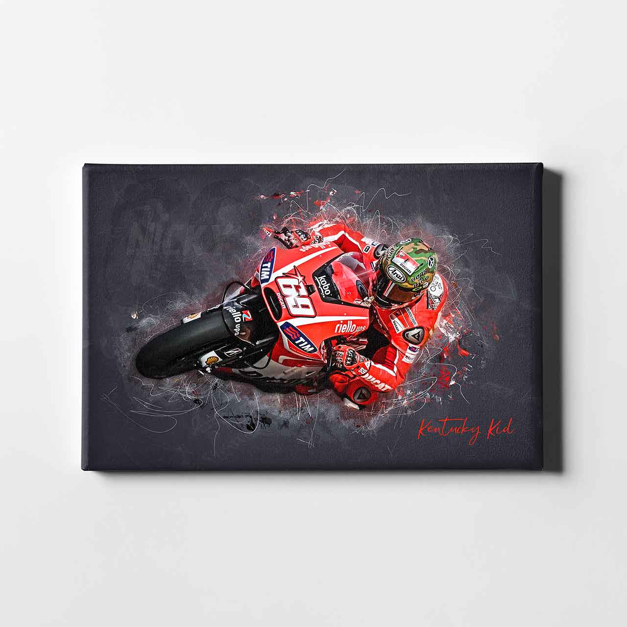 Leinwand Kunstdruck - Nicky Hayden - "born 2 ride" - NH03