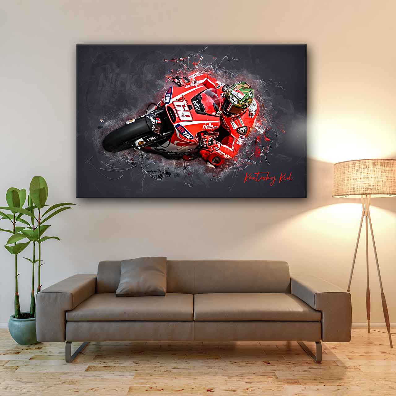 Leinwand Kunstdruck - Nicky Hayden - "born 2 ride" - NH03