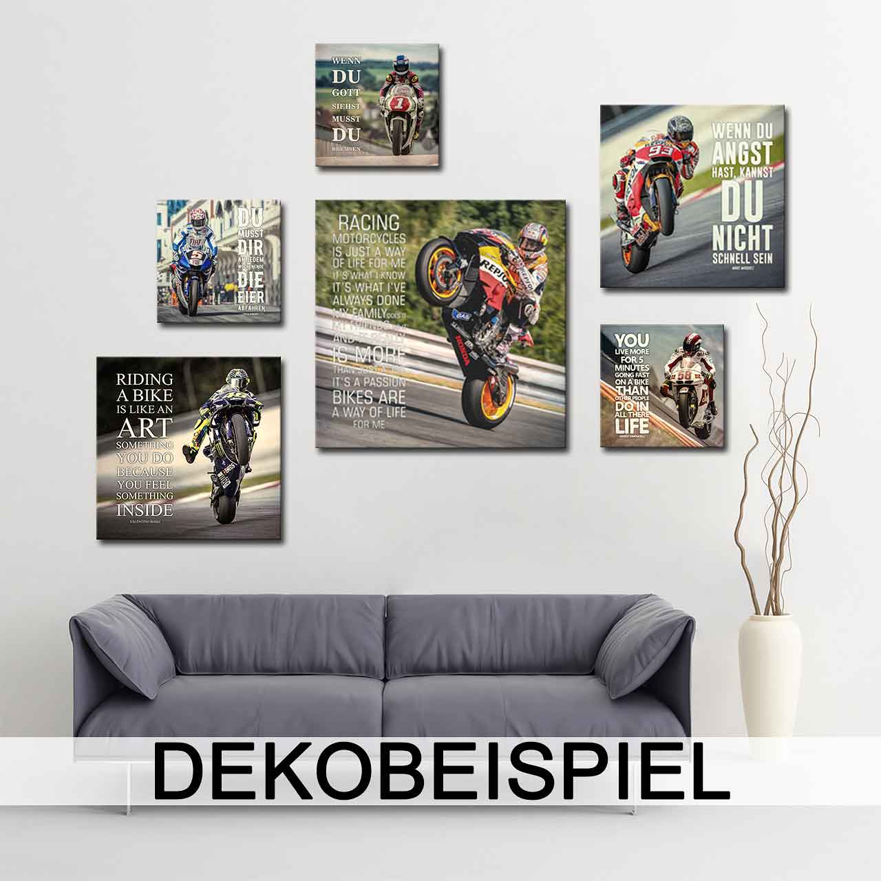 Leinwand Kunstdruck - Nicky Hayden - "Zitat Racing" - NH04