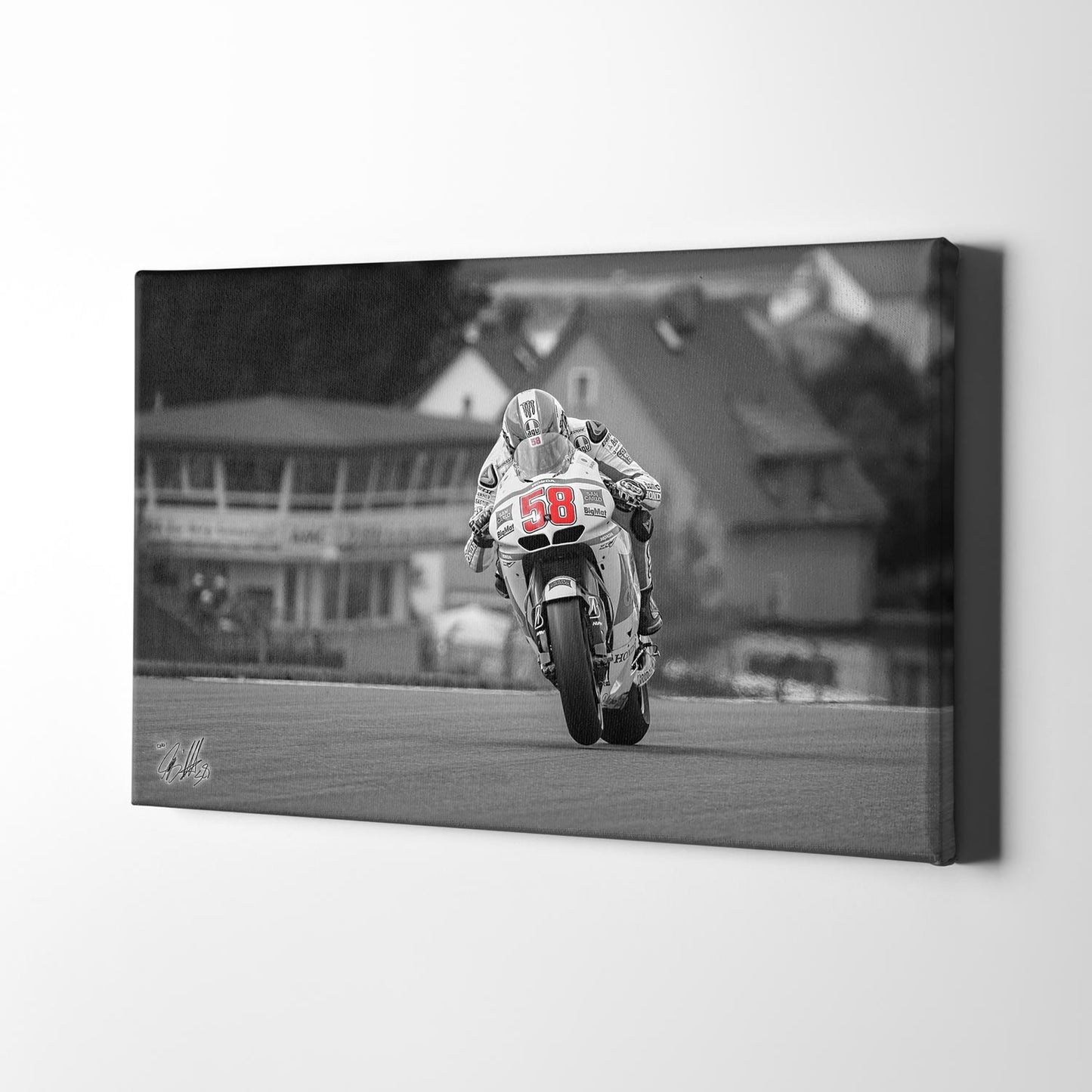 Leinwand Kunstdruck - Marco Simoncelli "Sachsenring" - SR16