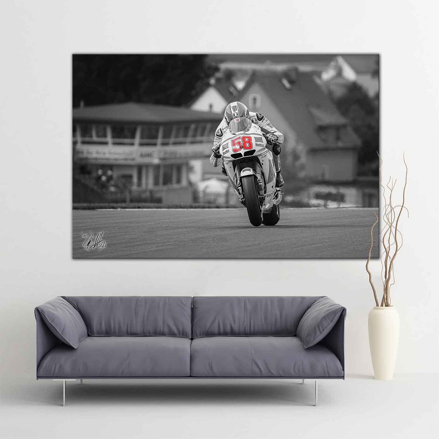 Leinwand Kunstdruck - Marco Simoncelli "Sachsenring" - SR16