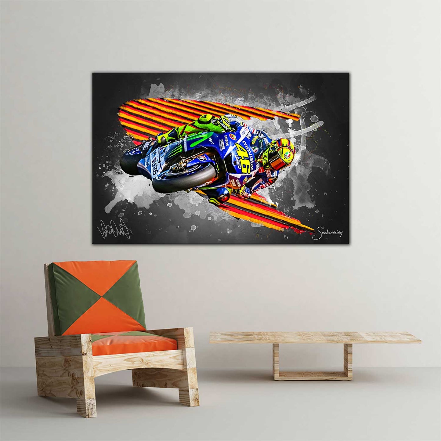Leinwand Kunstdruck - Valentino Rossi - Sachsenring - VR26