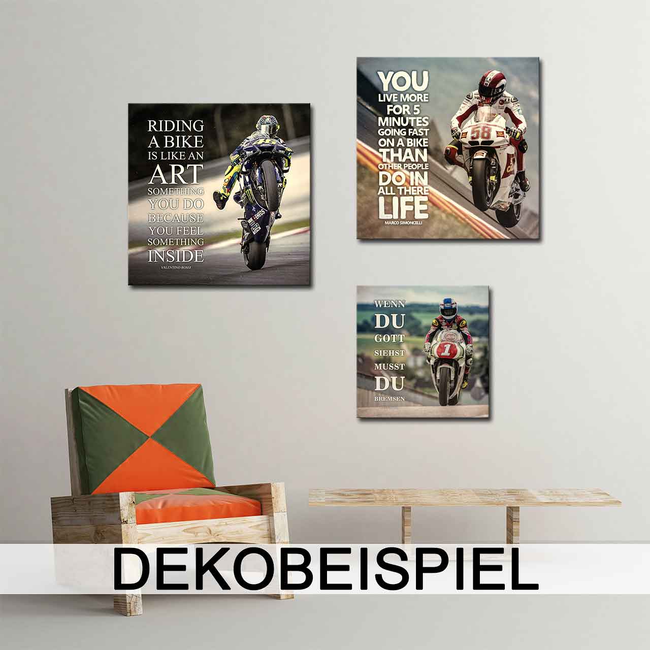 Leinwand Kunstdruck - Valentino Rossi - "Zitat Art" - VR35