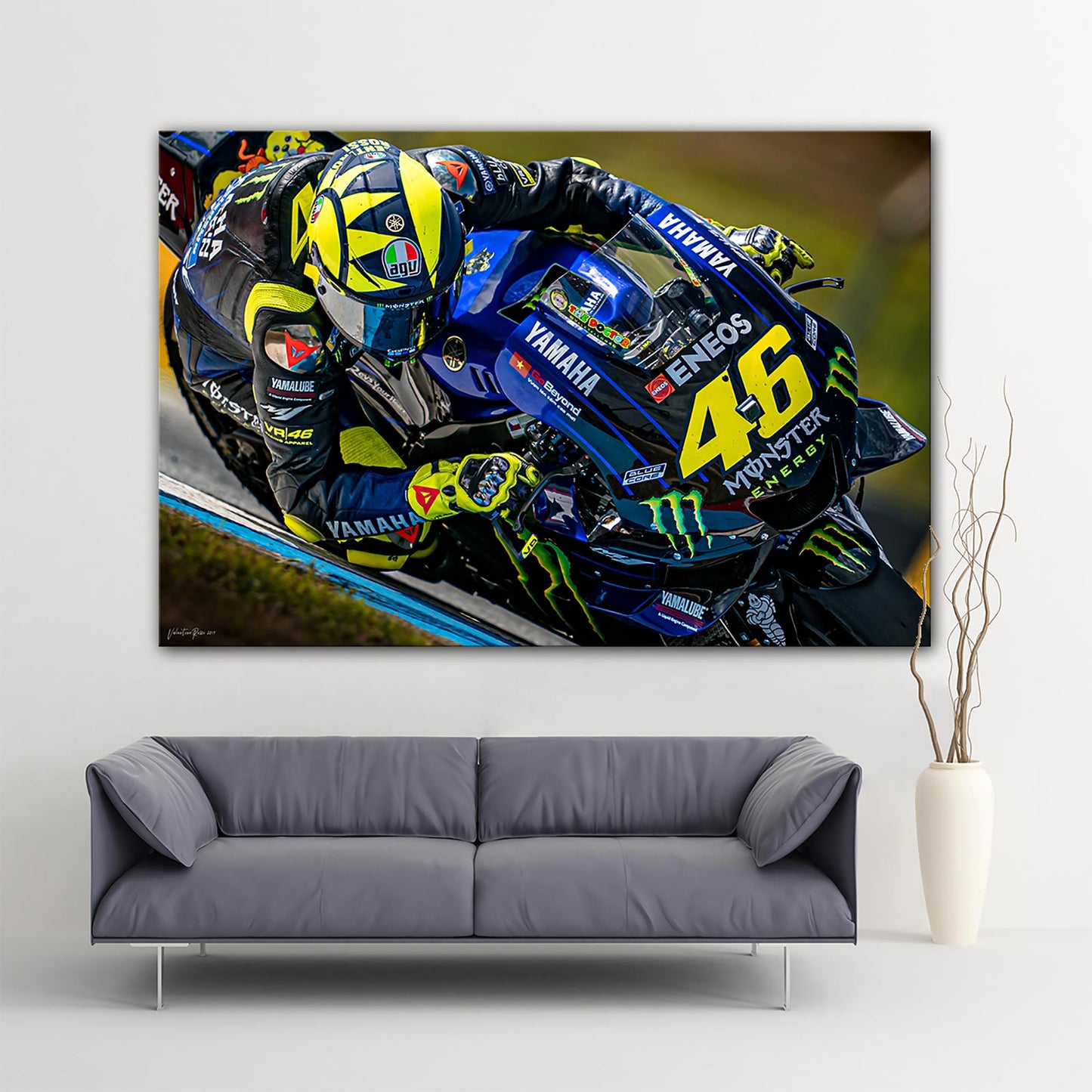 Leinwand Kunstdruck - Valentino Rossi - Close up Brünn 2019 - VR53