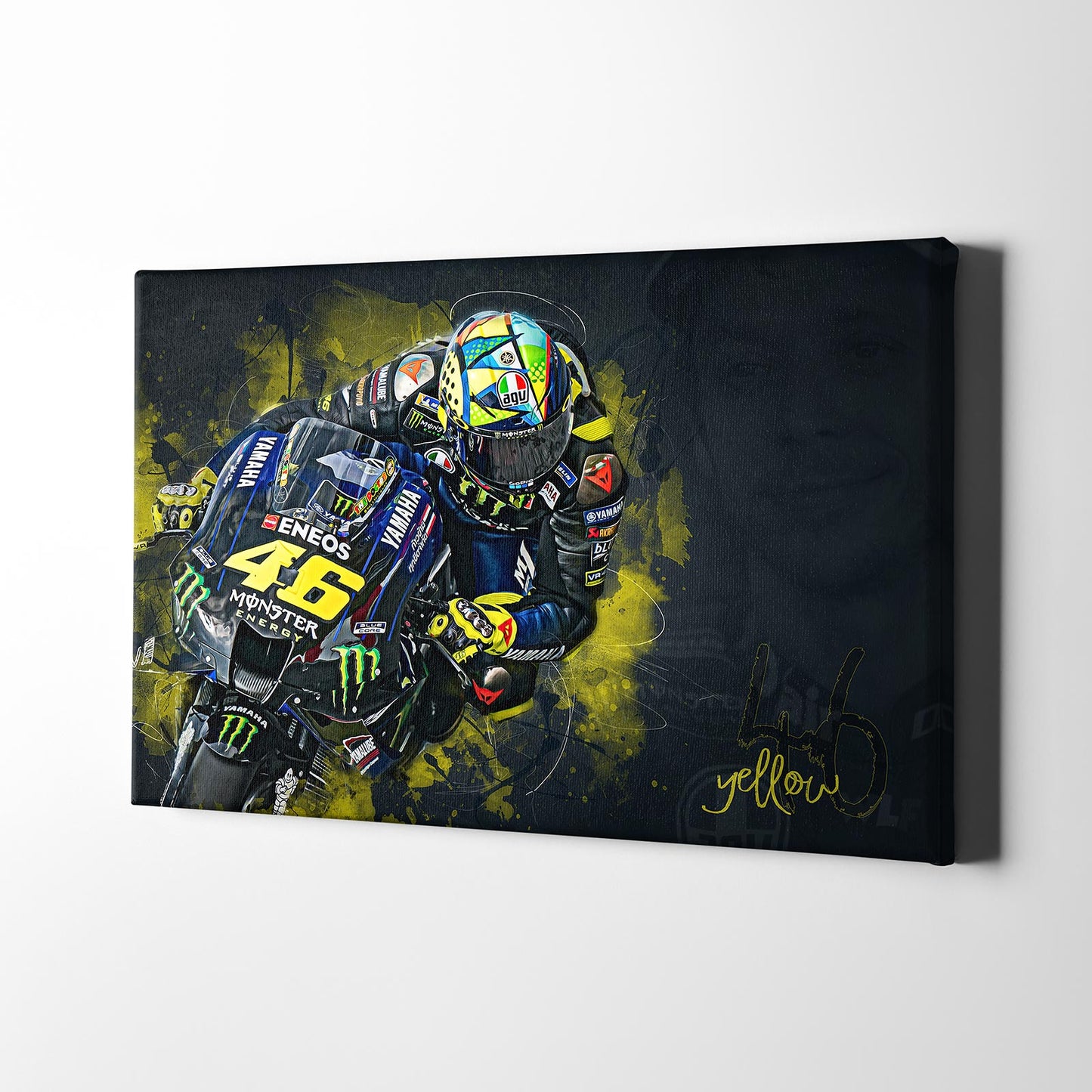 Leinwand Kunstdruck - Valentino Rossi - yellow 46 - VR55
