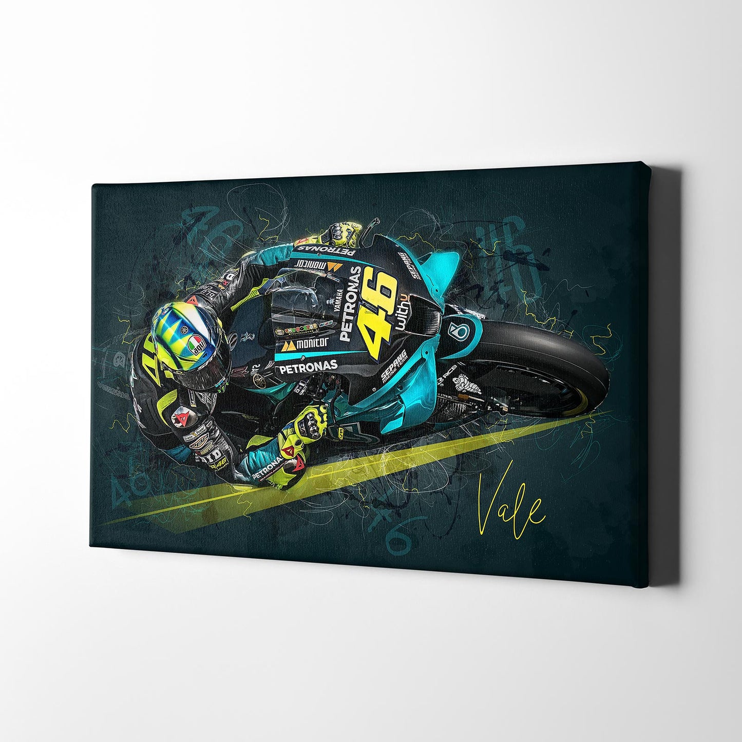 Leinwand Kunstdruck - Valentino Rossi - Katar 2021 - VR77