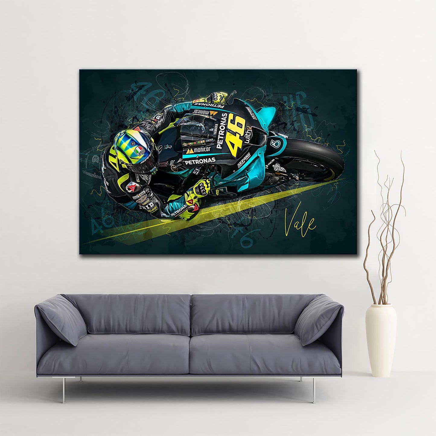 Leinwand Kunstdruck - Valentino Rossi - Katar 2021 - VR77