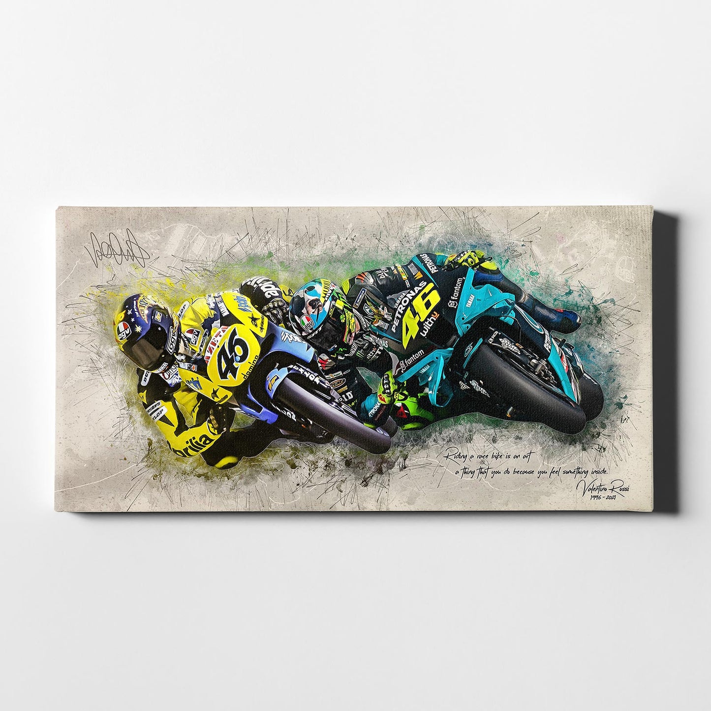 Leinwand Kunstdruck - Valentino Rossi - "1996 - 2021" - VR79