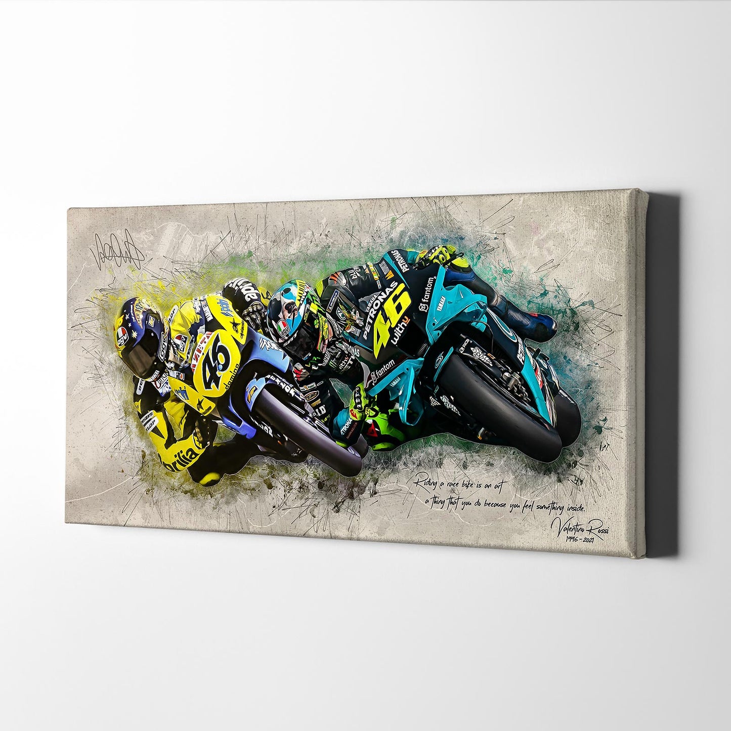 Leinwand Kunstdruck - Valentino Rossi - "1996 - 2021" - VR79
