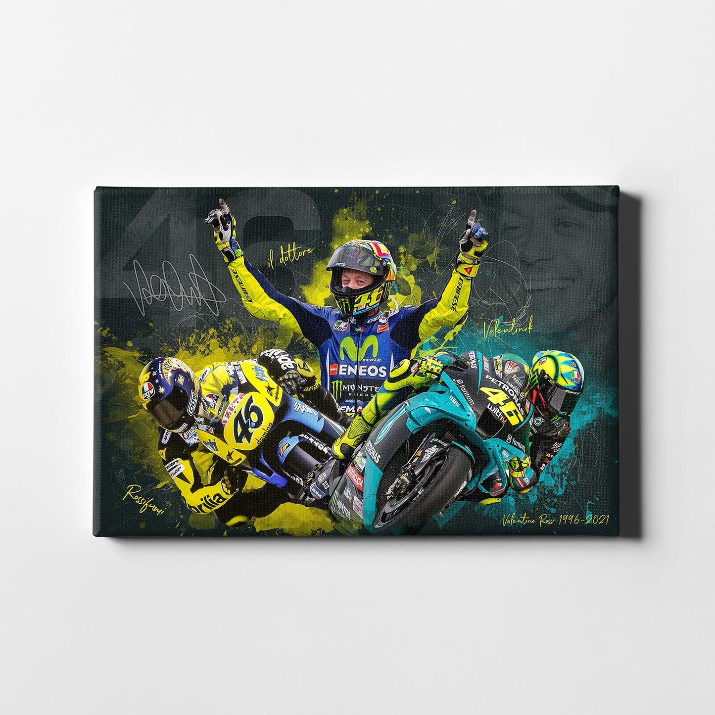 Leinwanddruck Artwork - Valentino Rossi - 26 Years - 1996 - 2021 - VR80