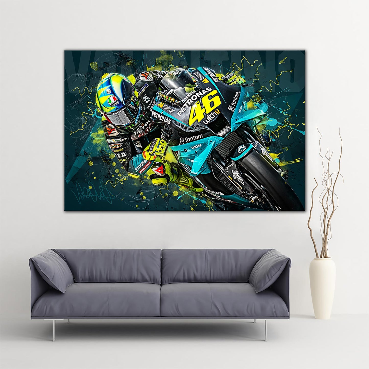 Leinwand Kunstdruck - Valentino Rossi - Barca 2021 - VR82