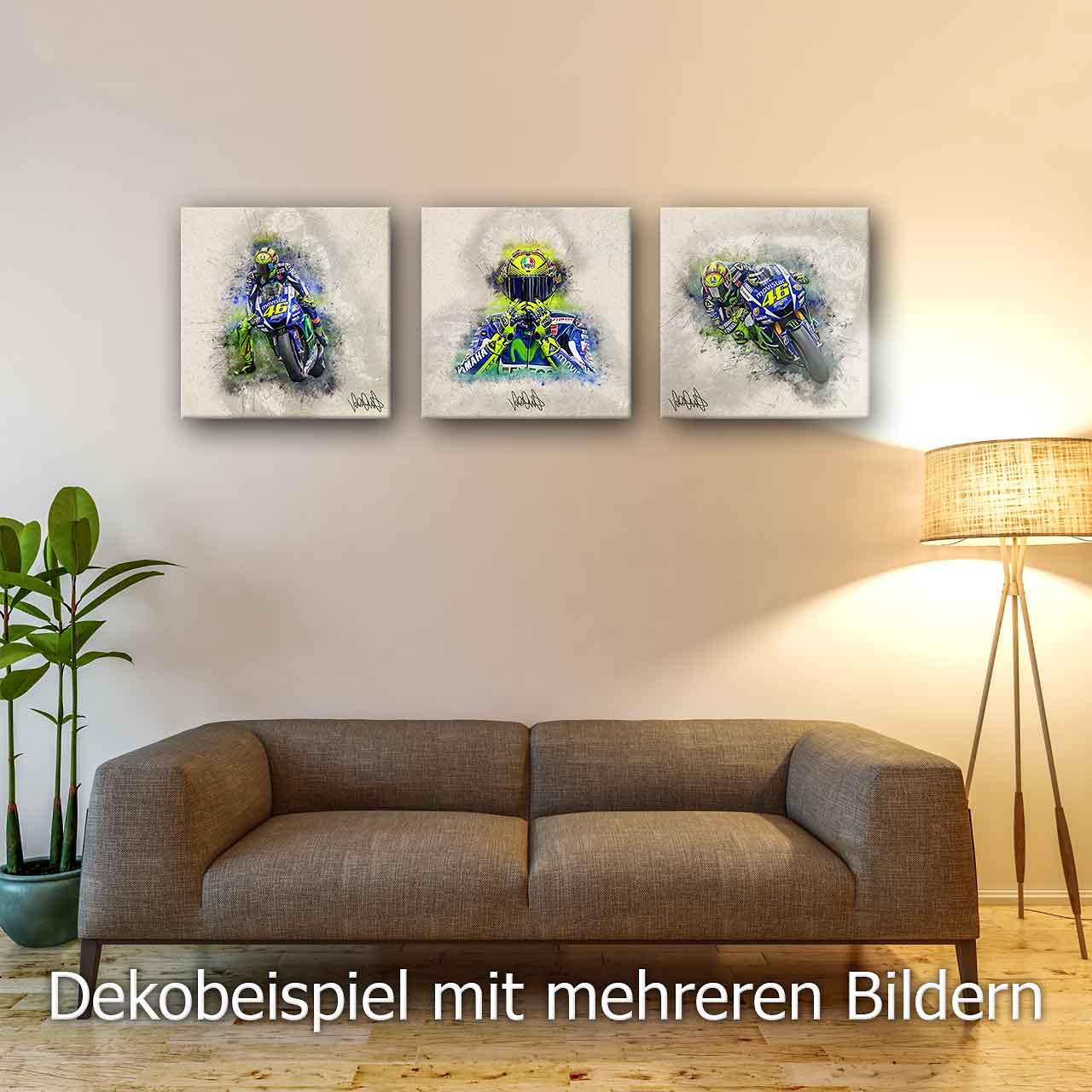 Leinwand Kunstdruck - Valentino Rossi - "braing" - VR14