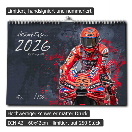 Grand Prix Artworks Limited Edition 250 Stück | Kalender 2026 - Premium Wandkalender im Format DIN A2 - RIESIG
