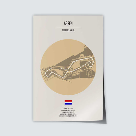 Poster der MotoGP Rennstrecke "Assen"