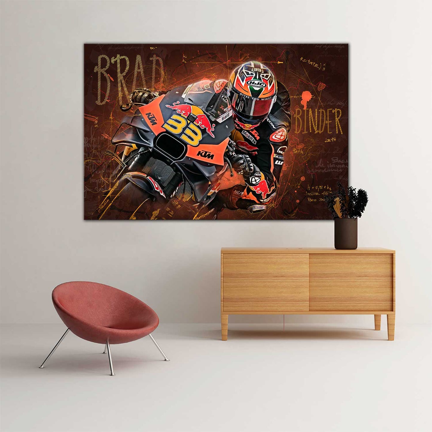 Leinwand Kunstdruck - Brad Binder - "orange"