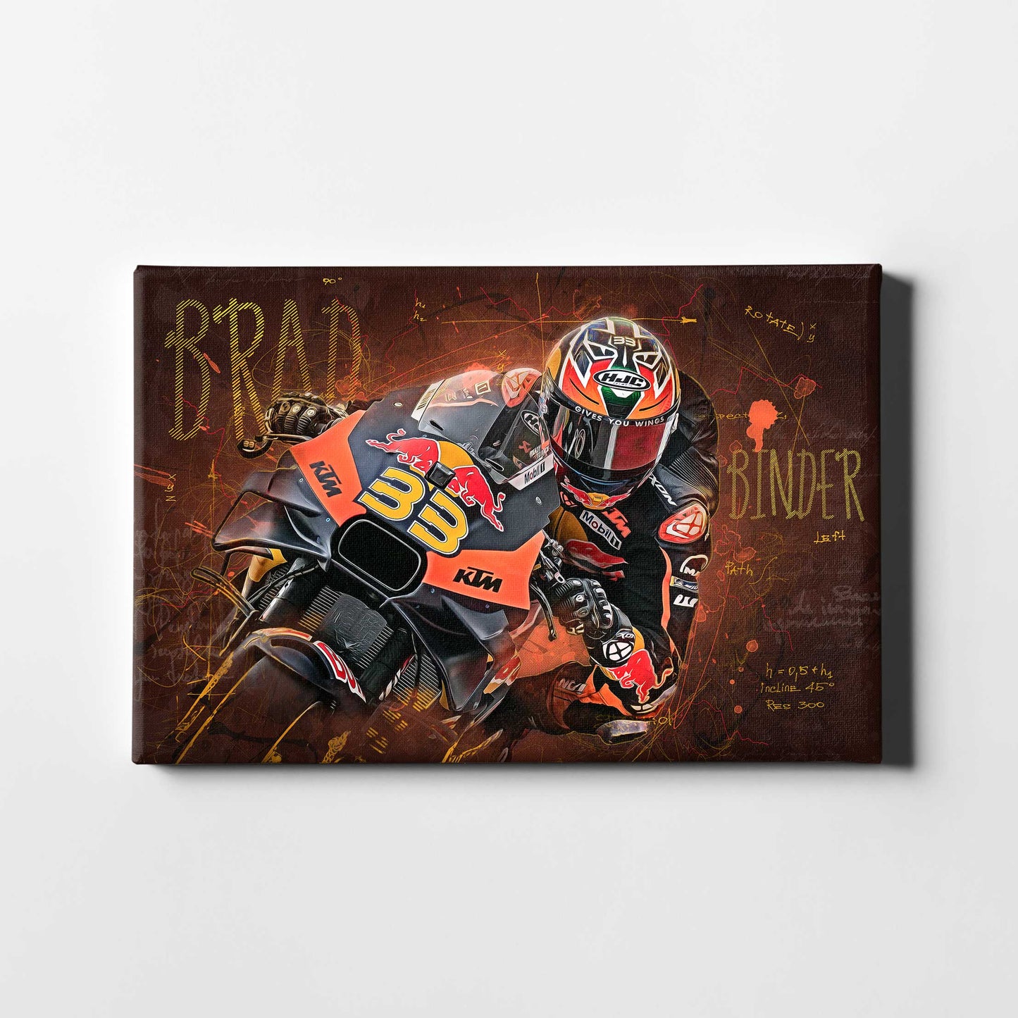 Leinwand Kunstdruck - Brad Binder - "orange"