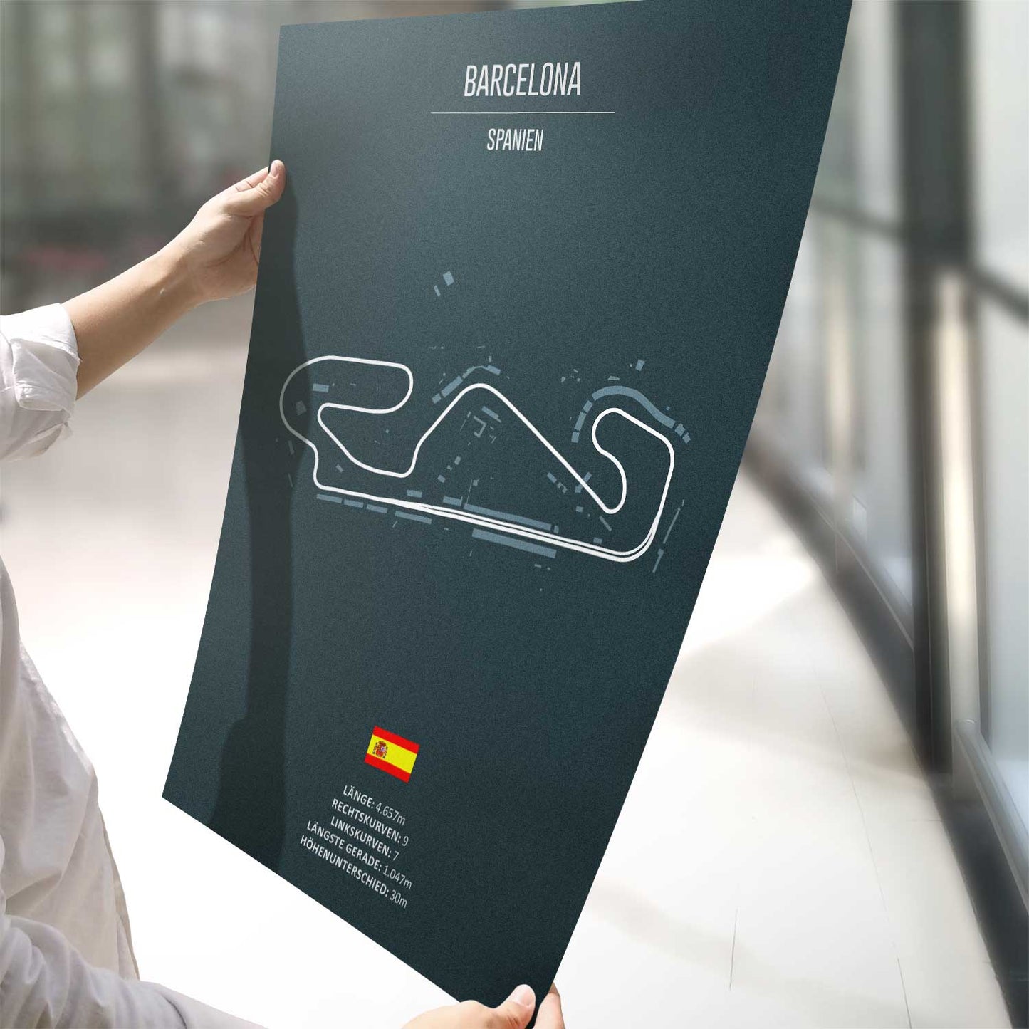 Poster der MotoGP und Formel 1 Rennstrecke "Barcelona"