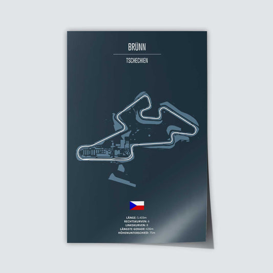 Poster der MotoGP Rennstrecke "Brünn"