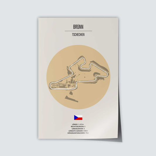 Poster der MotoGP Rennstrecke "Brünn"