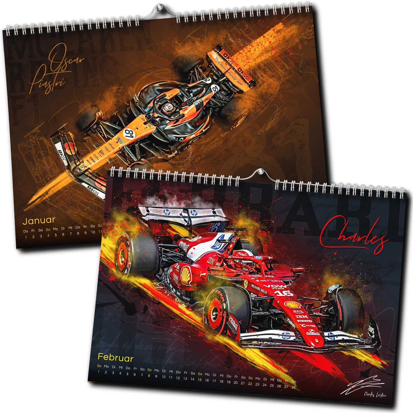 PITLANE1 | Formel 1 Kalender 2026 | DINA2 | Wandkalender Formel1 | ca. 60x42cm | Artwork Edition