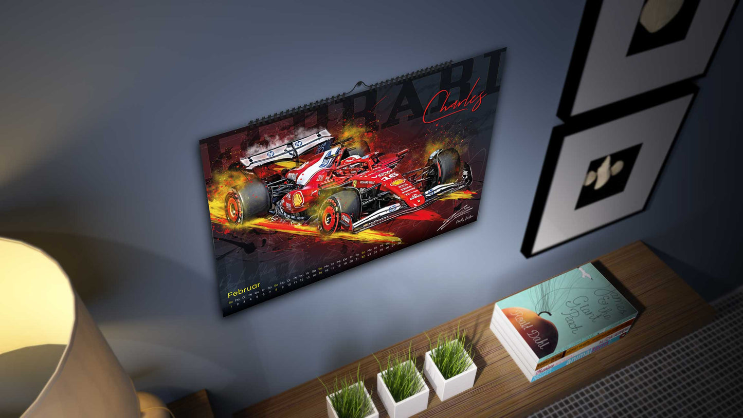 PITLANE1 | Formel 1 Kalender 2026 | DINA2 | Wandkalender Formel1 | ca. 60x42cm | Artwork Edition