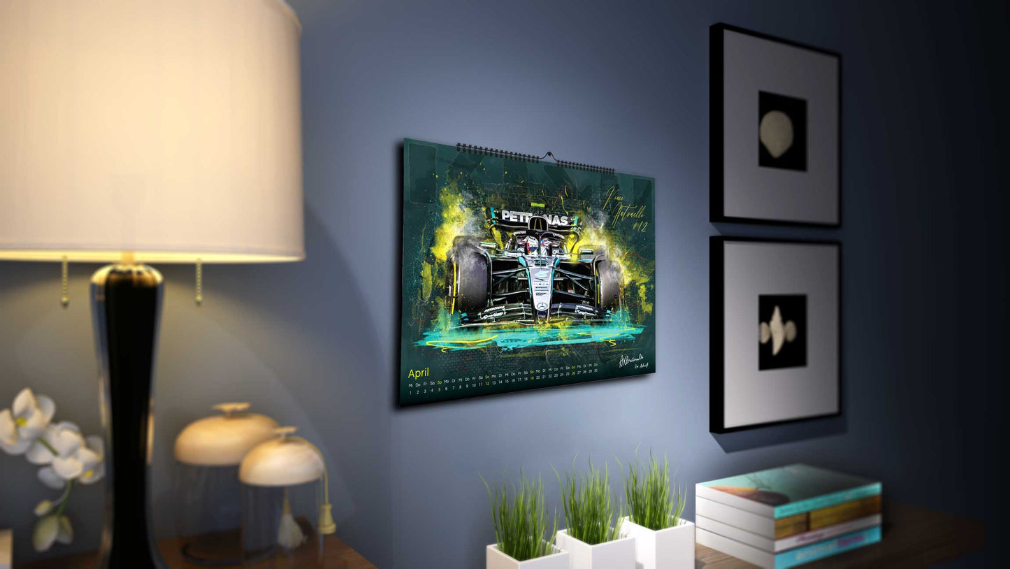 PITLANE1 | Formel 1 Kalender 2026 | DINA2 | Wandkalender Formel1 | ca. 60x42cm | Artwork Edition