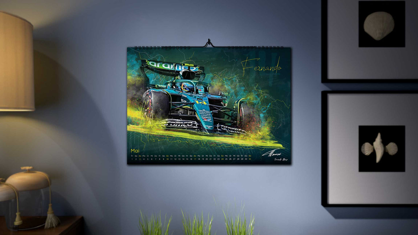 PITLANE1 | Formel 1 Kalender 2026 | DINA2 | Wandkalender Formel1 | ca. 60x42cm | Artwork Edition