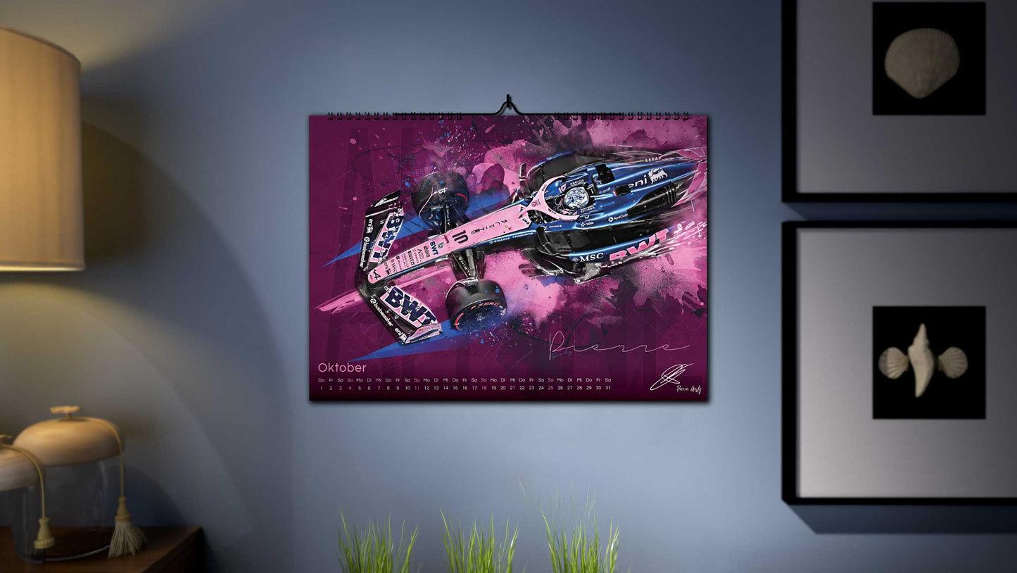 PITLANE1 | Formel 1 Kalender 2026 | DINA2 | Wandkalender Formel1 | ca. 60x42cm | Artwork Edition
