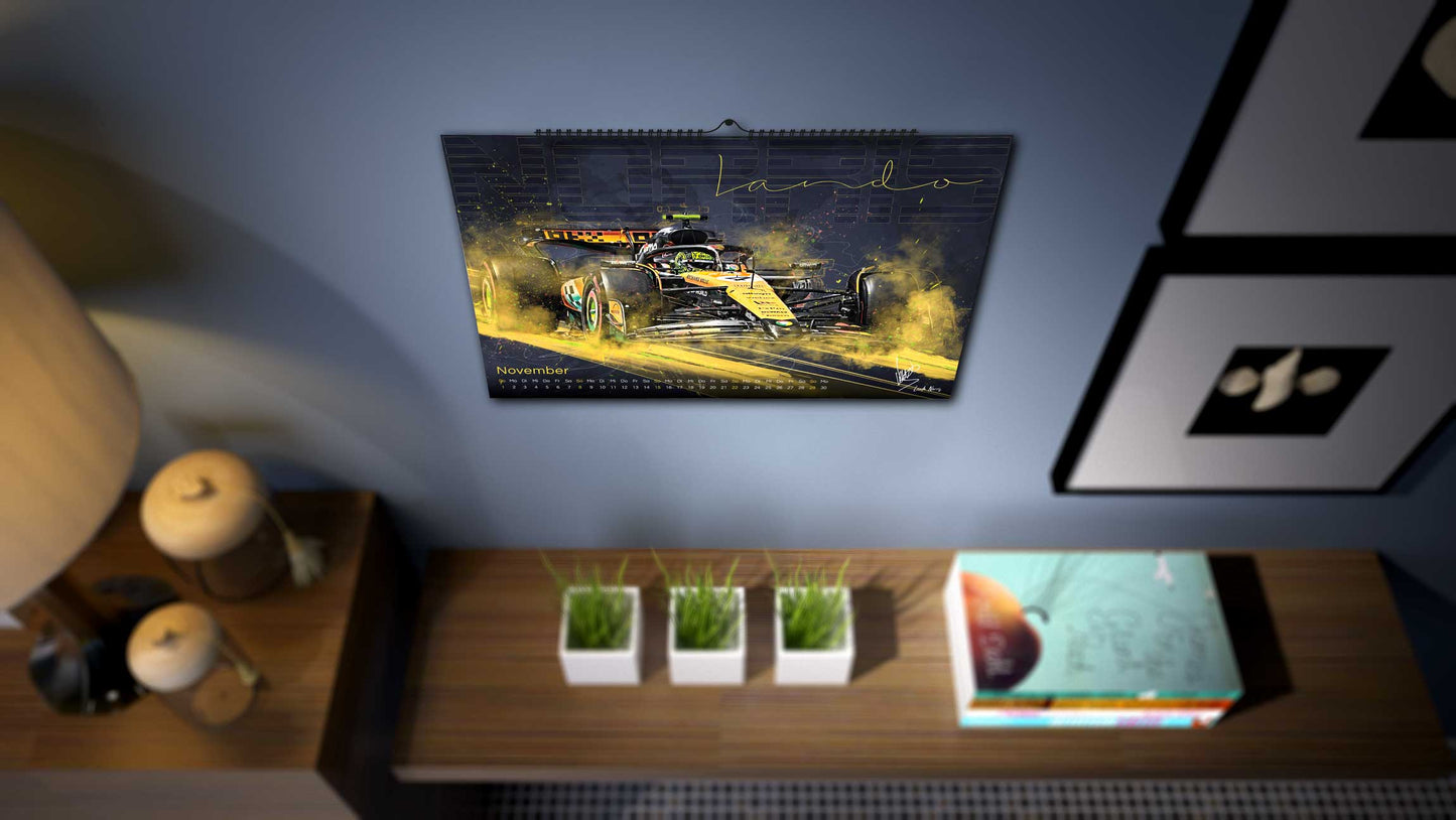 PITLANE1 | Formel 1 Kalender 2026 | DINA2 | Wandkalender Formel1 | ca. 60x42cm | Artwork Edition