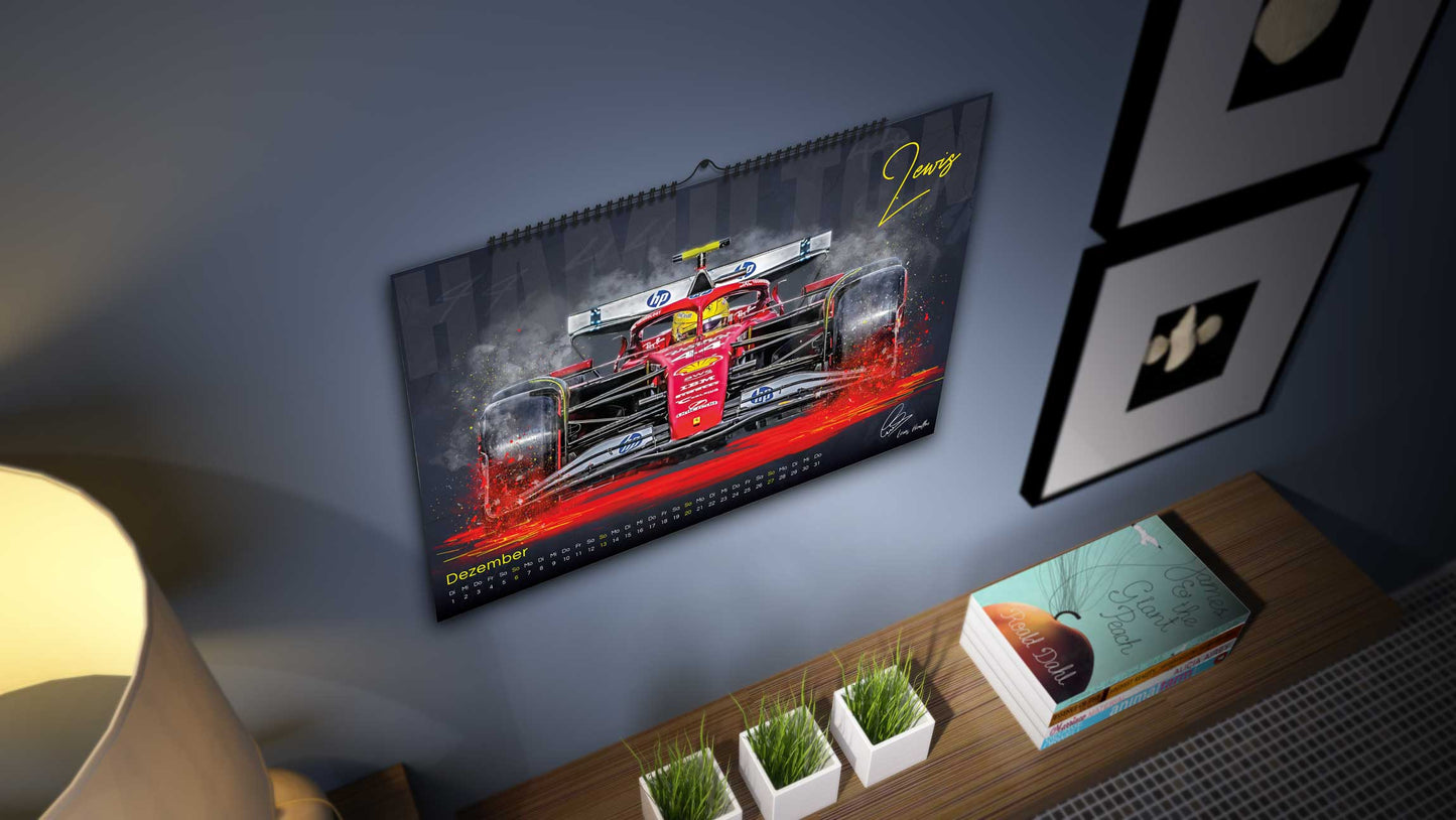 PITLANE1 | Formel 1 Kalender 2026 | DINA2 | Wandkalender Formel1 | ca. 60x42cm | Artwork Edition