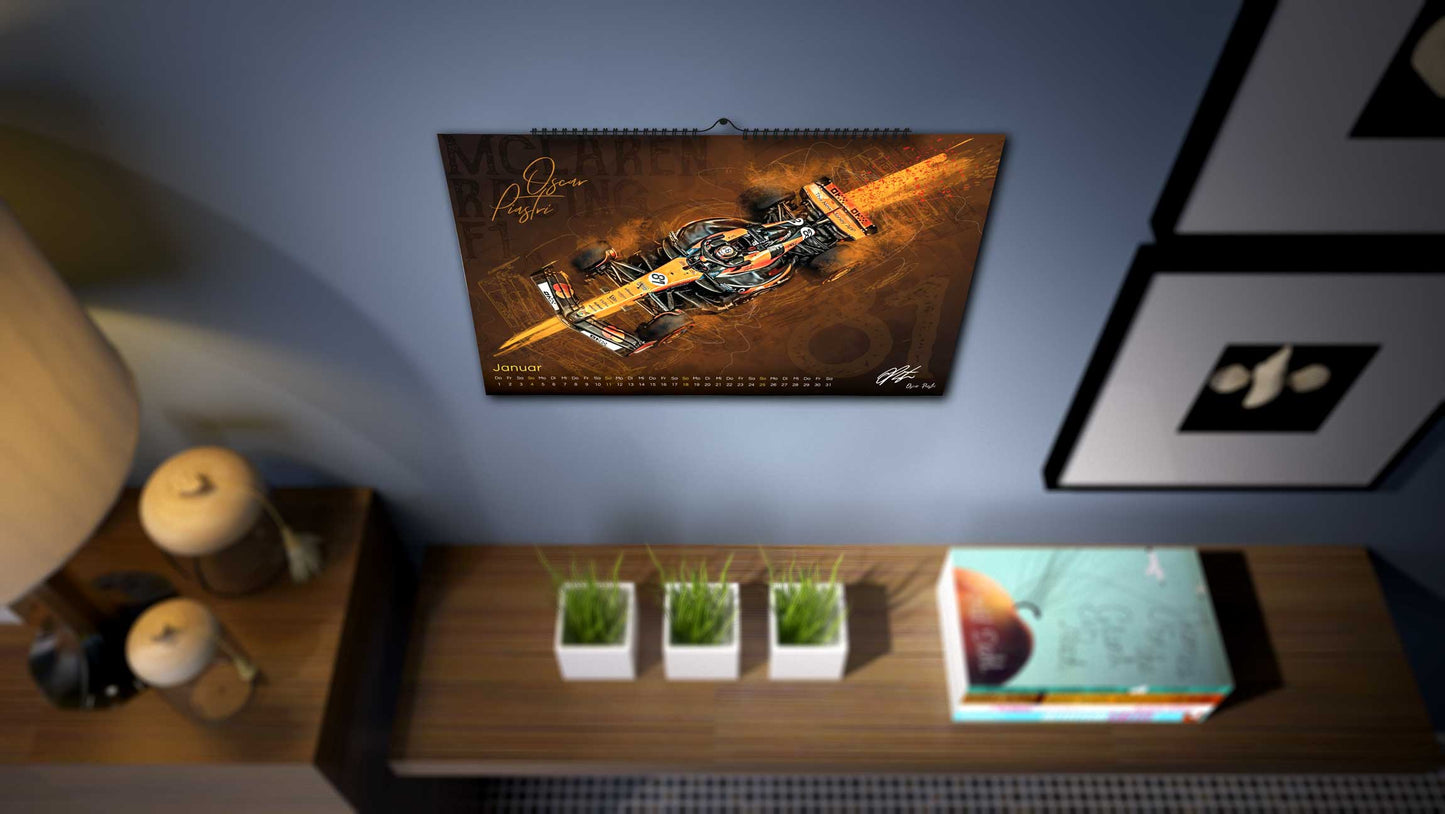 PITLANE1 | Formel 1 Kalender 2026 | DINA2 | Wandkalender Formel1 | ca. 60x42cm | Artwork Edition