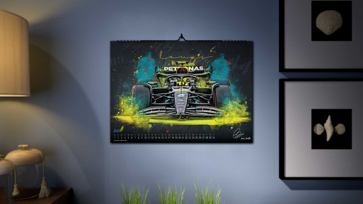 PITLANE1 | Formel 1 Kalender 2024 | DINA2 | Wandkalender Formel1 | ca. 60x42cm | Artwork Edition