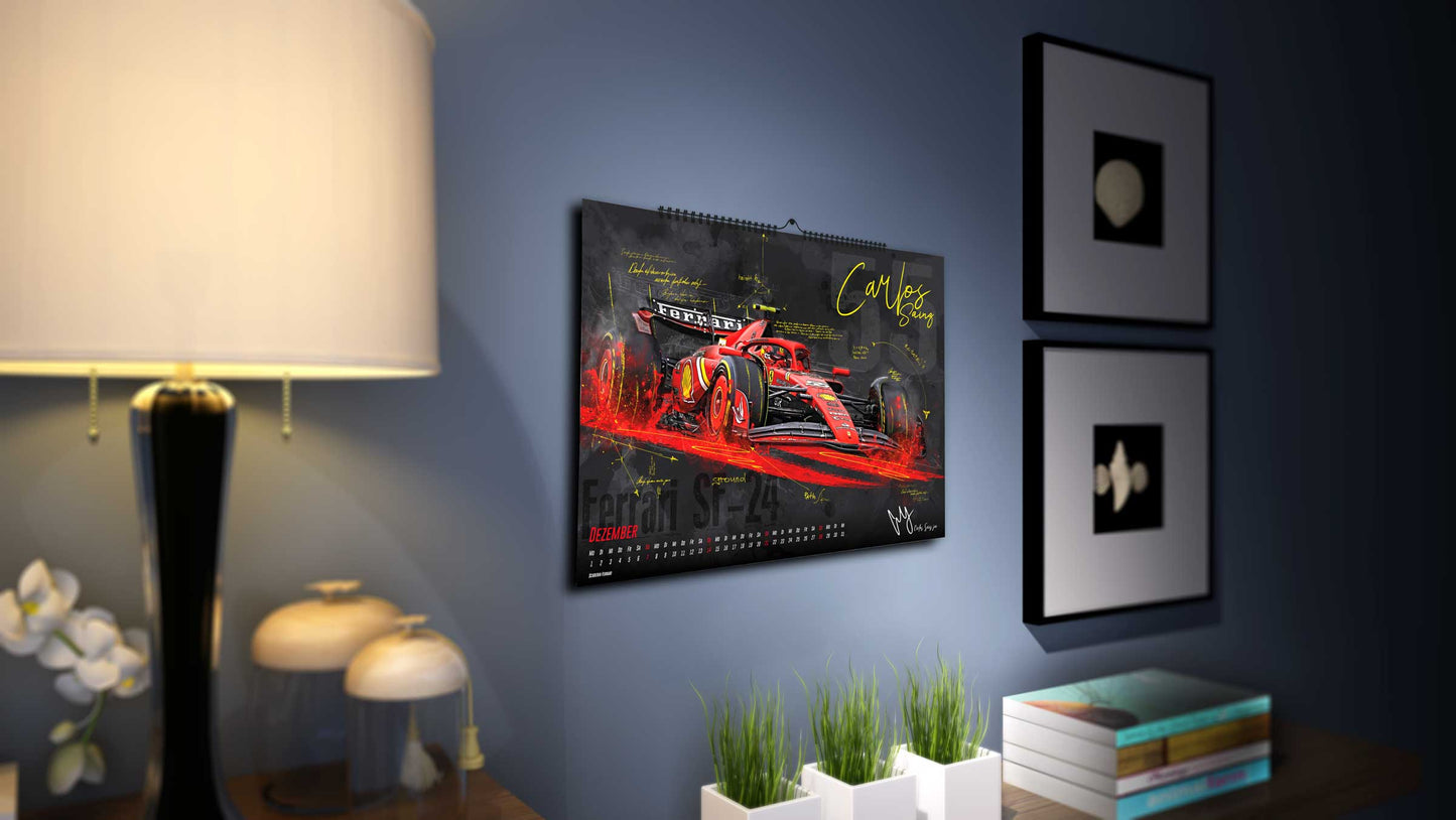 PITLANE1 | Formel 1 Kalender 2025 | DINA2 | Wandkalender Formel1 | ca. 60x42cm | Artwork Edition