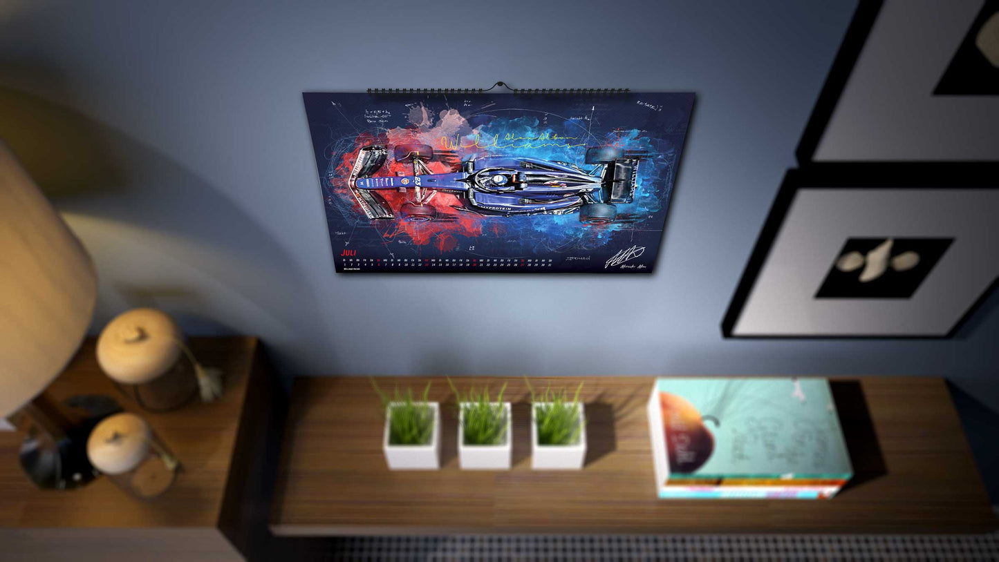 PITLANE1 | Formel 1 Kalender 2025 | DINA2 | Wandkalender Formel1 | ca. 60x42cm | Artwork Edition