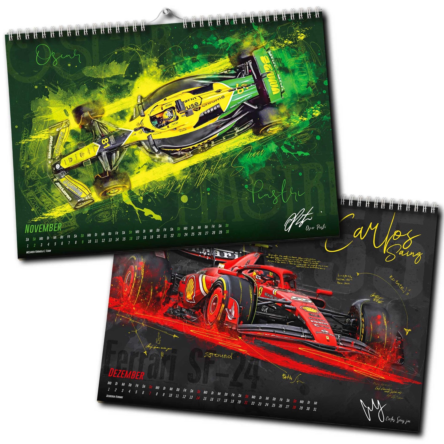 PITLANE1 | Formel 1 Kalender 2025 | DINA2 | Wandkalender Formel1 | ca. 60x42cm | Artwork Edition