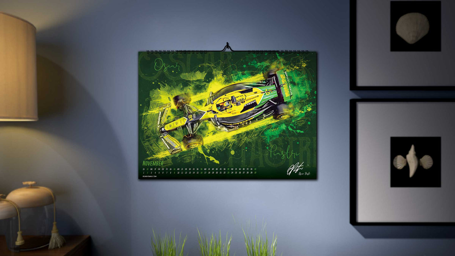 PITLANE1 | Formel 1 Kalender 2025 | DINA2 | Wandkalender Formel1 | ca. 60x42cm | Artwork Edition